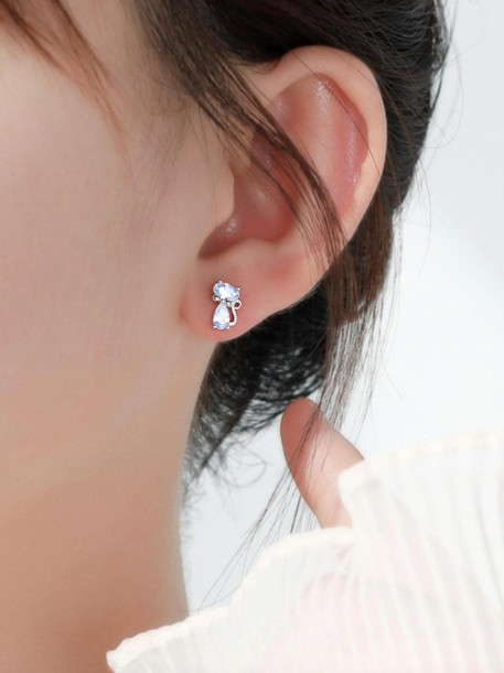 Brincos Gato Cristal Swarovski - Folheado a Ouro 18k + FRETE GRÁTIS