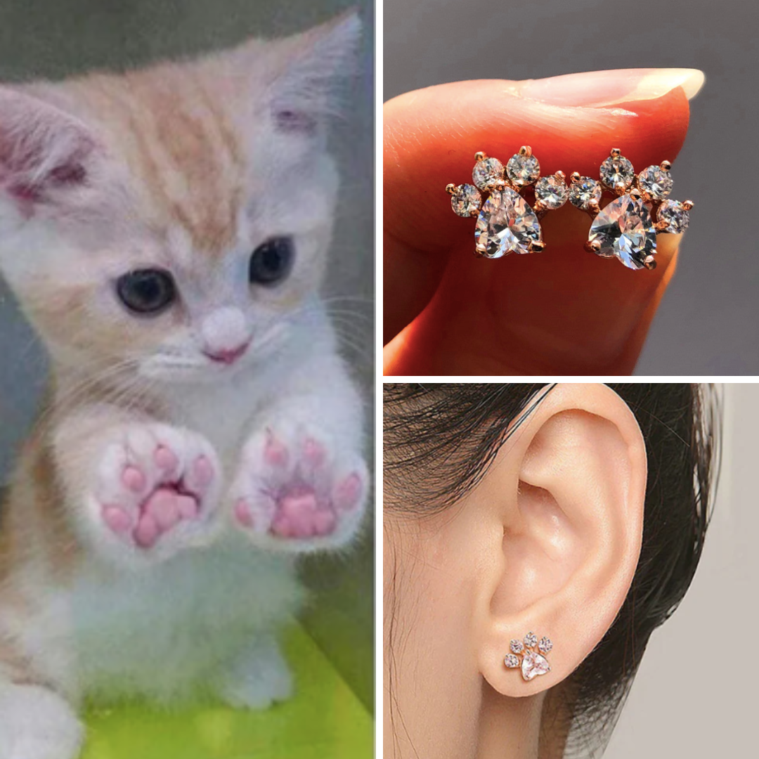 LANÇAMENTO | Brincos Patinha de Gato - Folheado a Ouro 18k + FRETE GRÁTIS