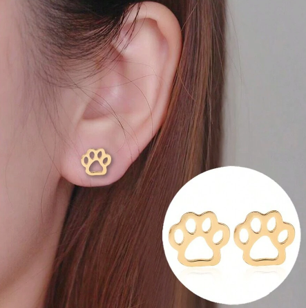 Brincos Patinha de Gato Vazado - Folheado a Ouro 18k + FRETE GRÁTIS